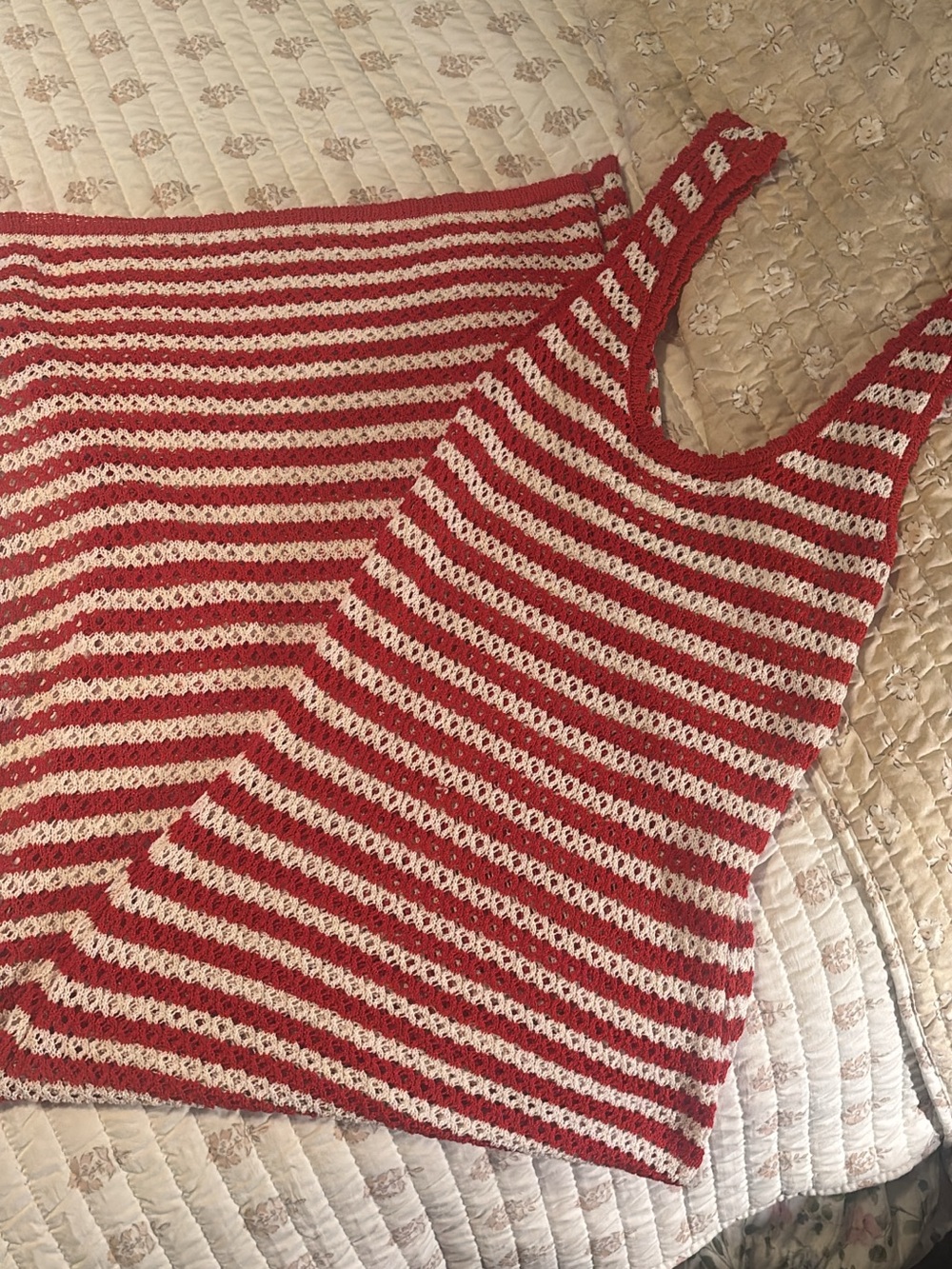 Target Red and White Crochet Swim Coverup